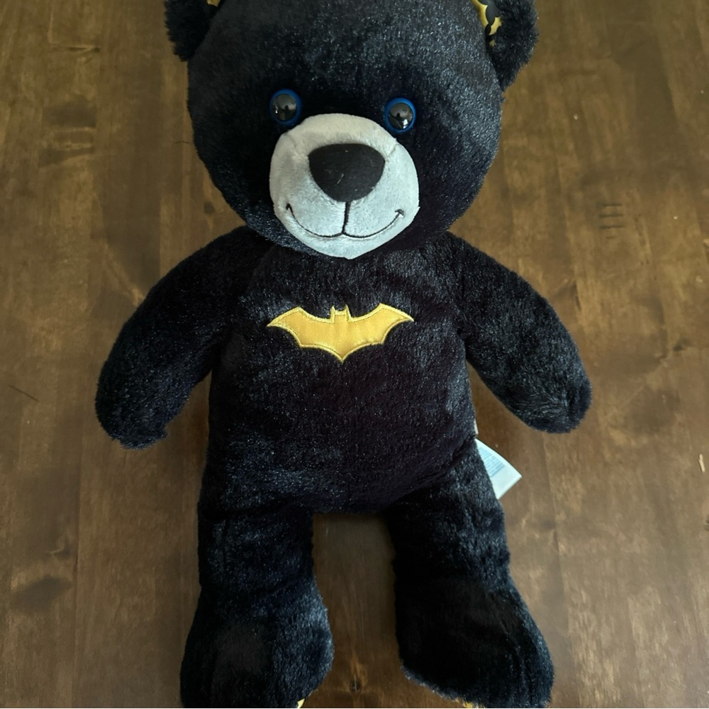 Build-A-Bear BAB Plush Teddy Bear Batman 16” Black Dark Knight 2023 DC Embroider